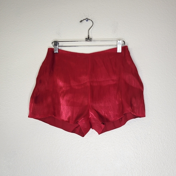 Sierra Darien Red Aminah Balloon Sleeve Ruch Ruffle Mini Dress Set S - Picture 4 of 8